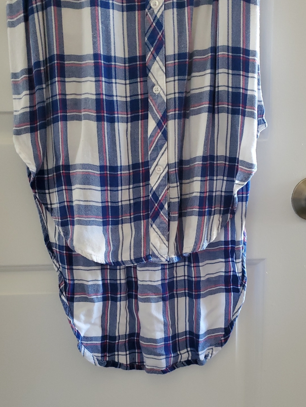 Rails Blue, White & Pink Plaid Sleeveless Button-Up Jordyn Tunic Sz Sm - Picture 4 of 6